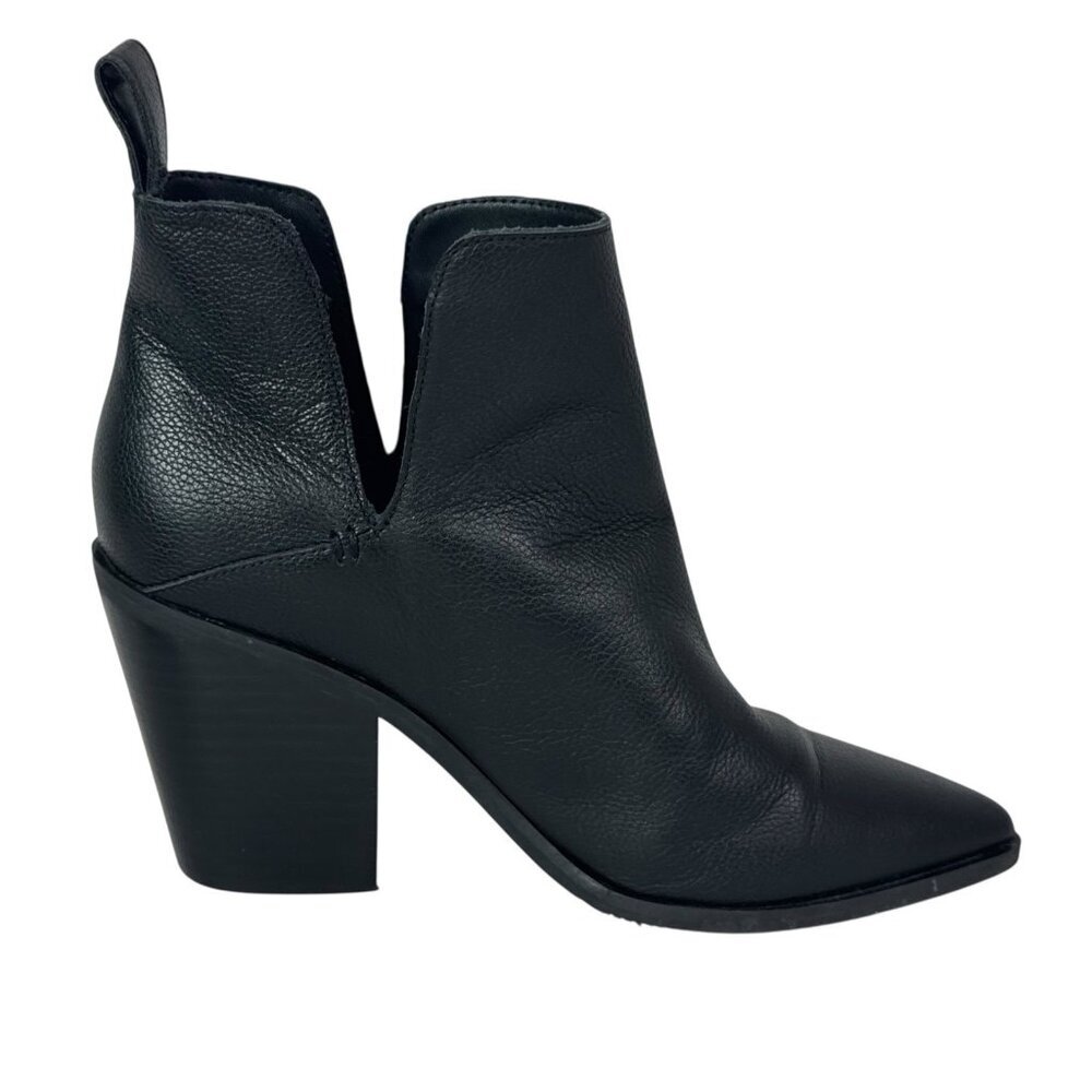 Lisa Vicky Mega Bootie‎ Women's 7M Black Pebbled Leather EUC